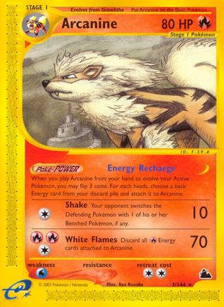 Arcanine (3) 003  - Reverse Holofoil Skyridge - Rare