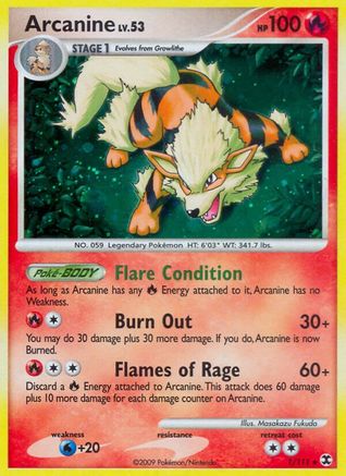 Arcanine 001  - Reverse Holofoil Rising Rivals - Holo Rare