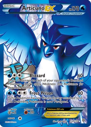 Articuno EX (Team Plasma) (132 Full Art) 132  - Holofoil Plasma Storm - Ultra Rare