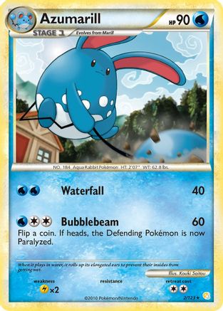 Azumarill 002  - Reverse Holofoil HeartGold SoulSilver - Holo Rare