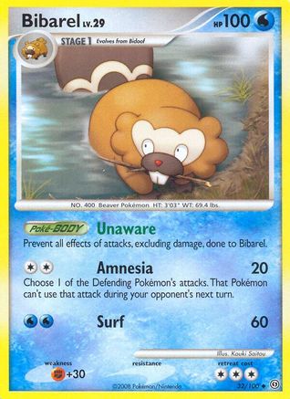 Bibarel 032  - Reverse Holofoil Stormfront - Uncommon