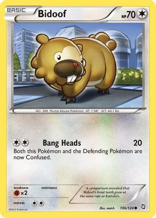 Bidoof 106/124  - Reverse Holofoil Dragons Exalted - Common