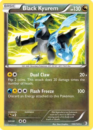 Black Kyurem 100  - Reverse Holofoil Boundaries Crossed - Rare