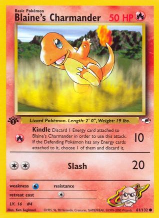 Blaine's Charmander 061/132  - 1st Edition Gym Heroes - Common