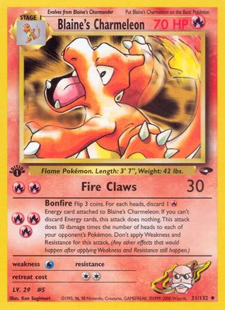 Blaine's Charmeleon 031/132  - 1st Edition Gym Challenge - Uncommon