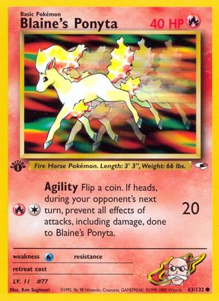 Blaine's Ponyta 063/132  - Unlimited Gym Heroes - Common