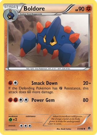 Boldore (51) 051  - Reverse Holofoil Emerging Powers - Uncommon