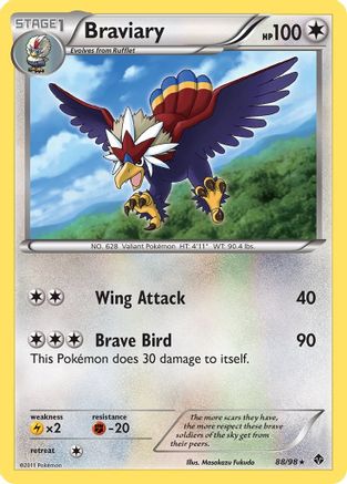 Braviary 088  - Reverse Holofoil Emerging Powers - Holo Rare