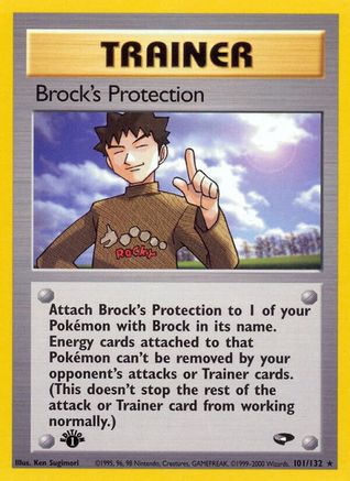 Brock's Protection 101/132  - 1st Edition Gym Challenge - Rare