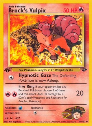 Brock's Vulpix 037/132  - Unlimited Gym Challenge - Uncommon