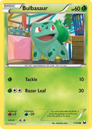 Bulbasaur 001/108  Dark Explorers - Common
