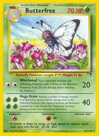 Butterfree 021  - Reverse Holofoil Legendary Collection - Rare
