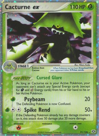 Cacturne ex 091  - Holofoil Emerald - Ultra Rare