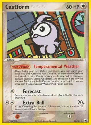 Castform 030  - Reverse Holofoil Hidden Legends - Uncommon