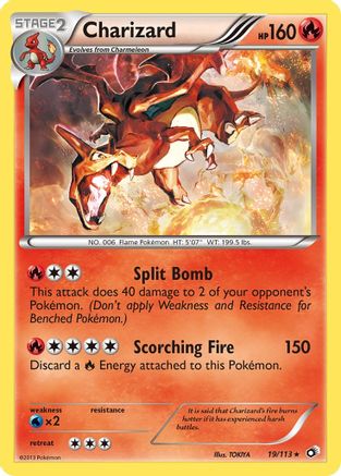Charizard 019/113  - Reverse Holofoil Legendary Treasures - Holo Rare