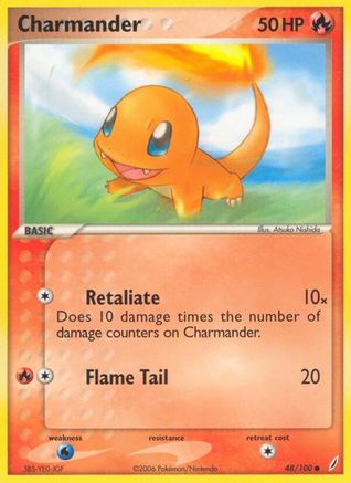 Charmander 048/100  - Reverse Holofoil Crystal Guardians - Common