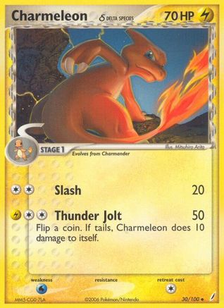 Charmeleon (Delta Species) 030/100  - Reverse Holofoil Crystal Guardians - Uncommon