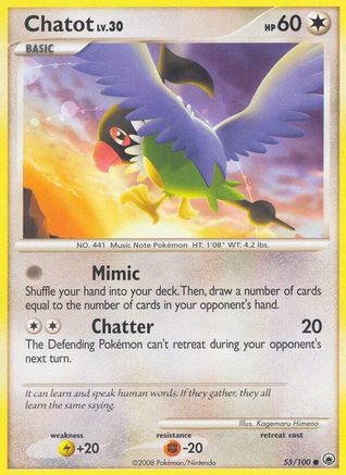 Chatot 055/100  - Reverse Holofoil Majestic Dawn - Common