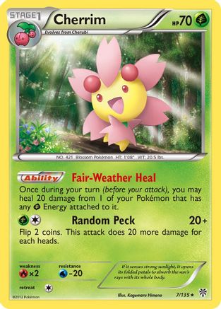 Cherrim 007  - Reverse Holofoil Plasma Storm - Rare