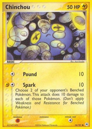 Chinchou 056/101  - Reverse Holofoil Hidden Legends - Common