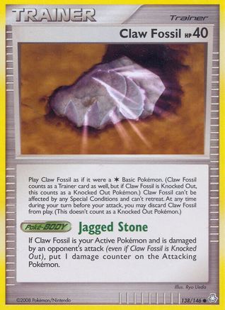 Claw Fossil 138  - Reverse Holofoil Legends Awakened - Common