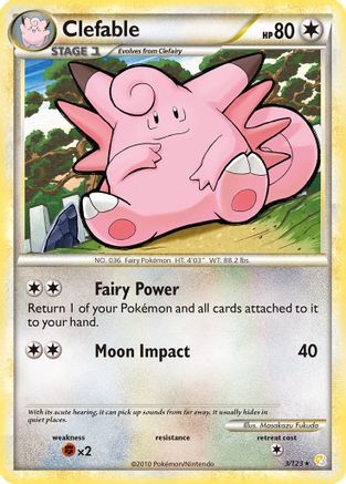 Clefable 003  - Reverse Holofoil HeartGold SoulSilver - Holo Rare