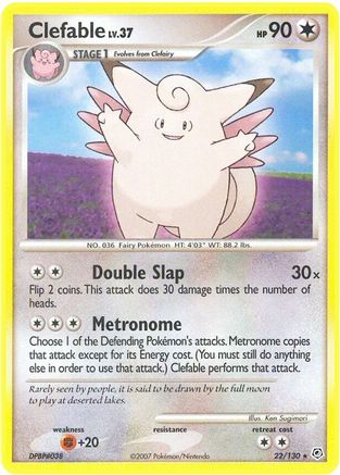 Clefable 022  - Reverse Holofoil Diamond and Pearl - Rare