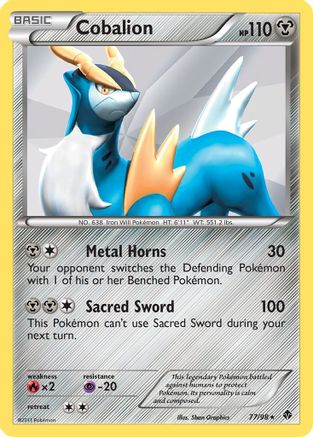 Cobalion 077  - Holofoil Emerging Powers - Holo Rare