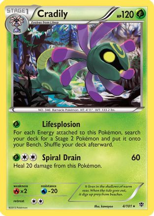Cradily 004  Plasma Blast - Rare