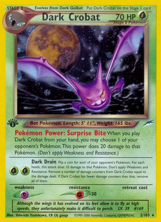 Dark Crobat 002  - 1st Edition Holofoil Neo Destiny - Holo Rare