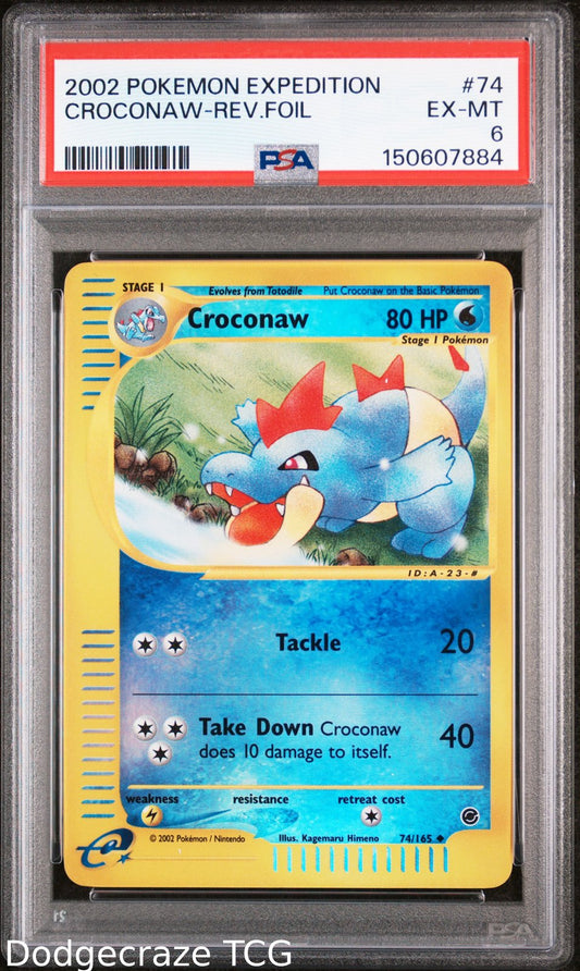2002 Pokemon Expedition Croconaw Reverse Holo 74/165 PSA 6