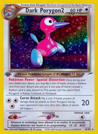 Dark Porygon2 008  - 1st Edition Holofoil Neo Destiny - Holo Rare