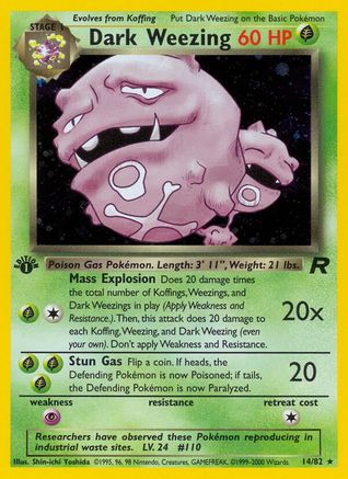 Dark Weezing (14) 014/82  - 1st Edition Holofoil Team Rocket - Holo Rare