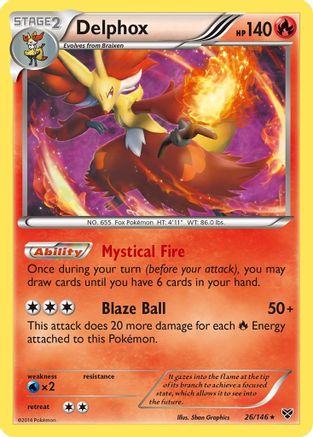 Delphox 026/146  - Holofoil XY Base Set - Holo Rare