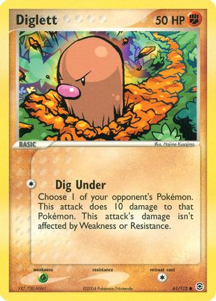 Diglett 061/112  - Reverse Holofoil FireRed & LeafGreen - Common