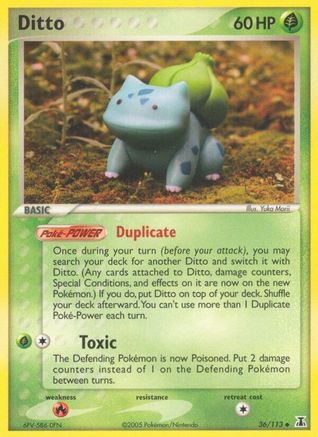 Ditto (Bulbasaur) 036/113  - Reverse Holofoil Delta Species - Uncommon