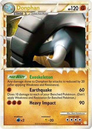 Donphan (Prime) 107/123  - Holofoil HeartGold SoulSilver - Ultra Rare
