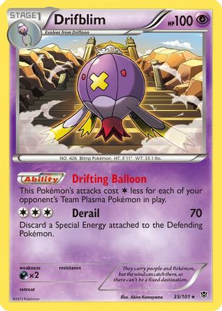 Drifblim 035  - Reverse Holofoil Plasma Blast - Rare
