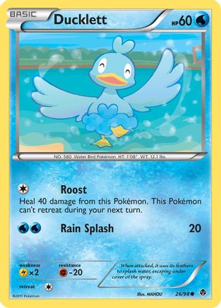 Ducklett 026  - Reverse Holofoil Emerging Powers - Common