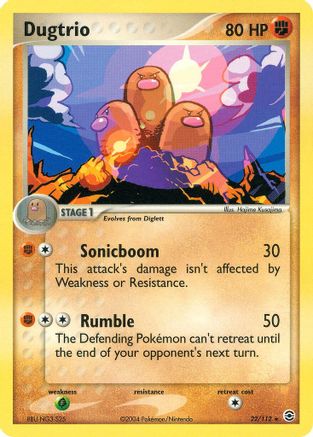 Dugtrio 022/112  - Reverse Holofoil FireRed & LeafGreen - Rare