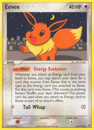 Eevee 055/115  - Reverse Holofoil Unseen Forces - Common