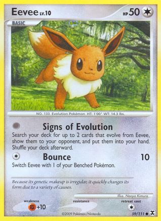 Eevee 059/111  - Reverse Holofoil Rising Rivals - Common