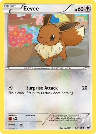 Eevee (83) 083/108  - Reverse Holofoil Dark Explorers - Common