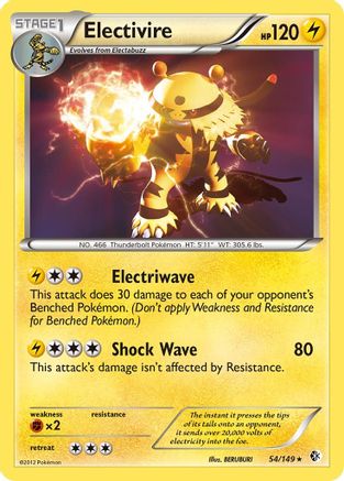 Electivire 054  - Reverse Holofoil Boundaries Crossed - Holo Rare