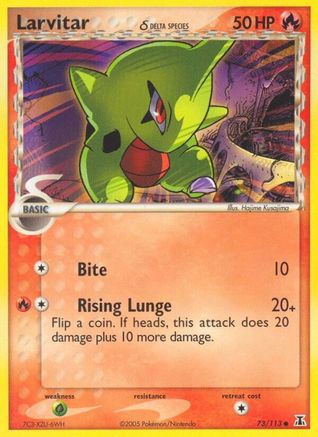 Larvitar (Delta Species) 073/113  - Reverse Holofoil Delta Species - Common