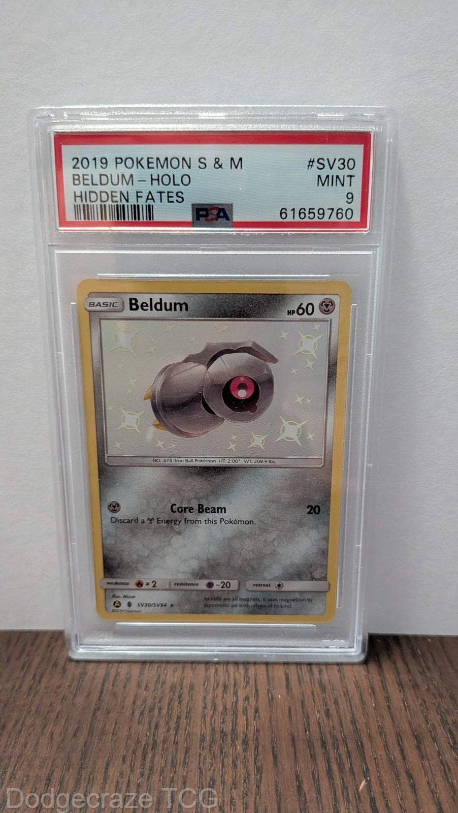 2019 Pokemon Hidden Fates Beldum Holo SV30/SV94 PSA 9