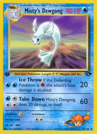 Misty's Dewgong 054/132  - 1st Edition Gym Challenge - Uncommon