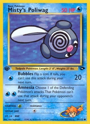 Misty's Poliwag 089/132  - Unlimited Gym Challenge - Common