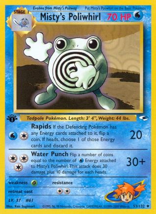 Misty's Poliwhirl 053/132  - Unlimited Gym Heroes - Uncommon