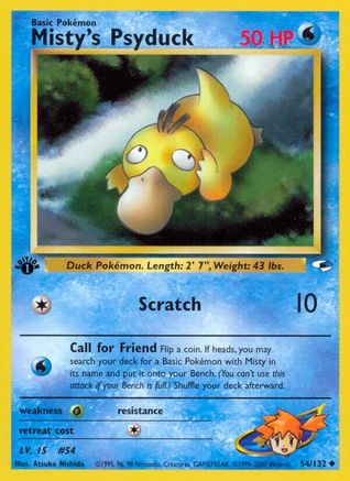 Misty's Psyduck 054/132  - 1st Edition Gym Heroes - Uncommon